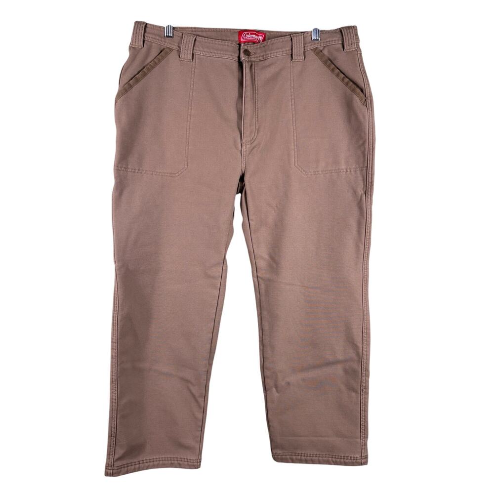 Coleman Men's Size 40x30 Brown Fleece Lined Utility Carpenter Stretch Work Pants